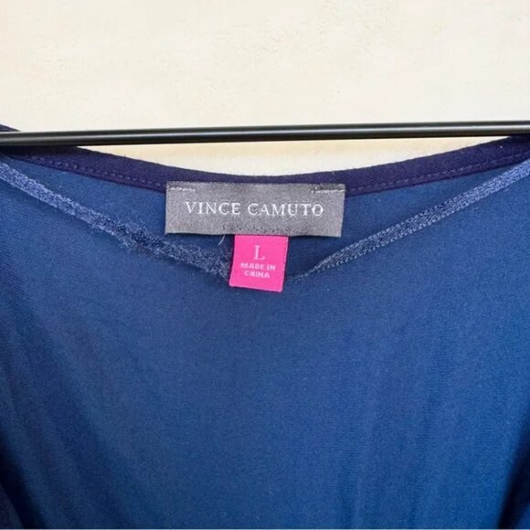 Vince Camuto Navy Blue Zipper Tunic Blouse - Picture 4 of 4